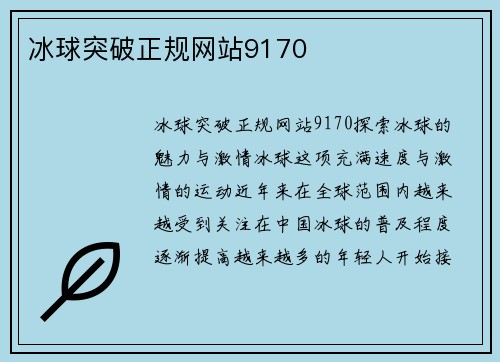 冰球突破正规网站9170